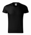 146_01 czarna koszulka męska w serek  krótki rękaw Malfini.webp