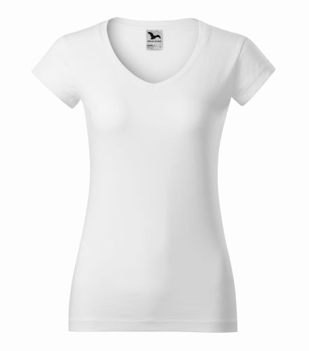 162_04 żółta koszulka damska w serek krótki rękaw model Fit Malfini. webp.webp