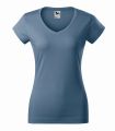 162_60 denim koszulka damska w serek krótki rękaw model Fit Malfini.webp