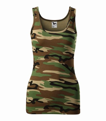 c36_34 green camouflage koszulka top damska na ramiączkach.webp