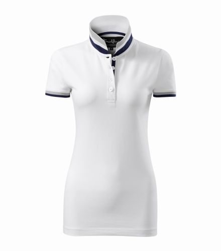 257_85 burbon vanilia koszulka polo damska krótki rękaw kontrastowe paski Collar up 257.webp