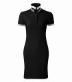 271_01 czarna sukienka polo krótki rękaw kontrastowe paski Dress up 271.webp